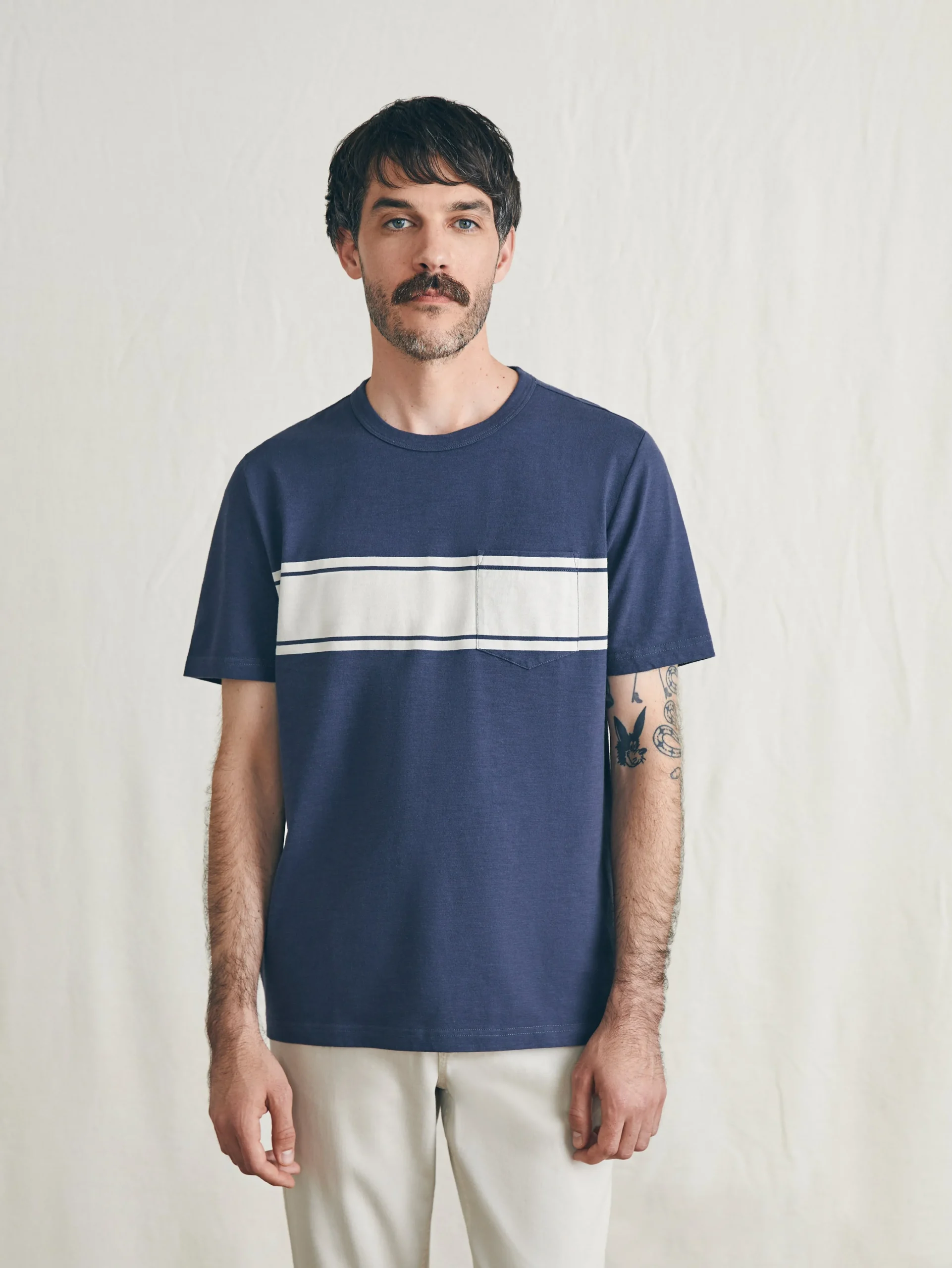 Faherty Brand Surf Stripe Sunwashed Pocket Tee -^ T-Shirts & Henleys