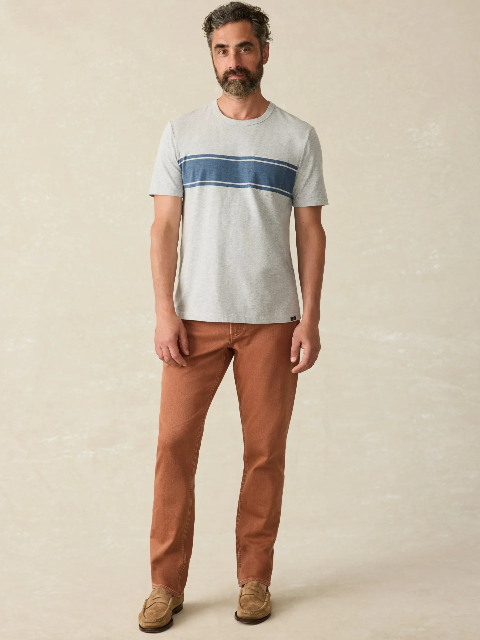 Faherty Brand Surf Stripe Sunwashed Pocket Tee -^ T-Shirts & Henleys