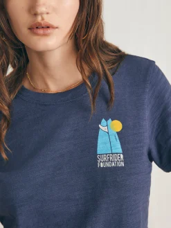 Faherty Brand Surfrider Sunwashed Cropped Tee -^Women T-Shirts