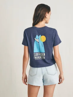 Faherty Brand Surfrider Sunwashed Cropped Tee -^Women T-Shirts
