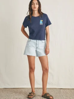 Faherty Brand Surfrider Sunwashed Cropped Tee -^Women T-Shirts