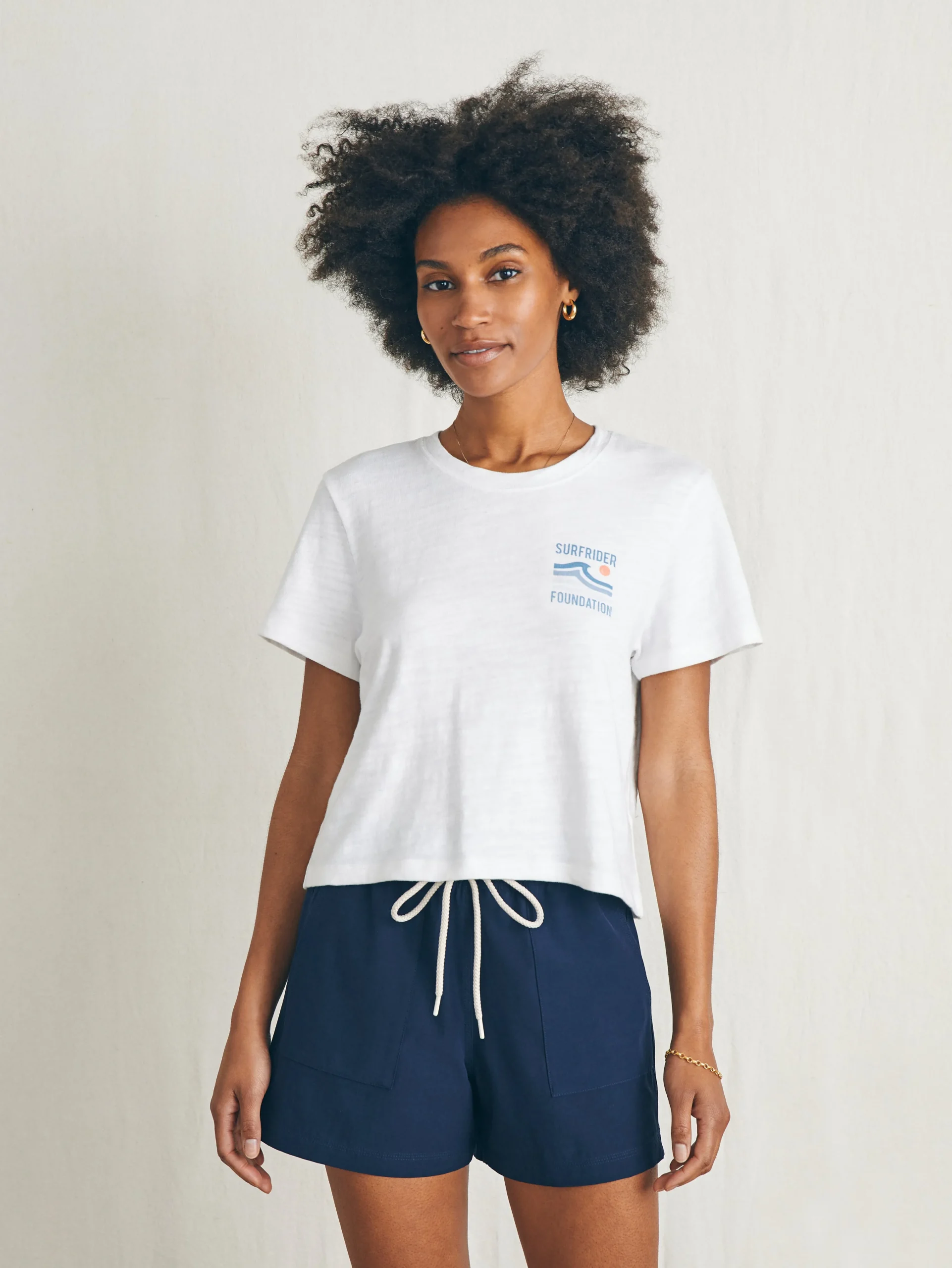 Faherty Brand Surfrider Sunwashed Cropped Tee -^Women T-Shirts