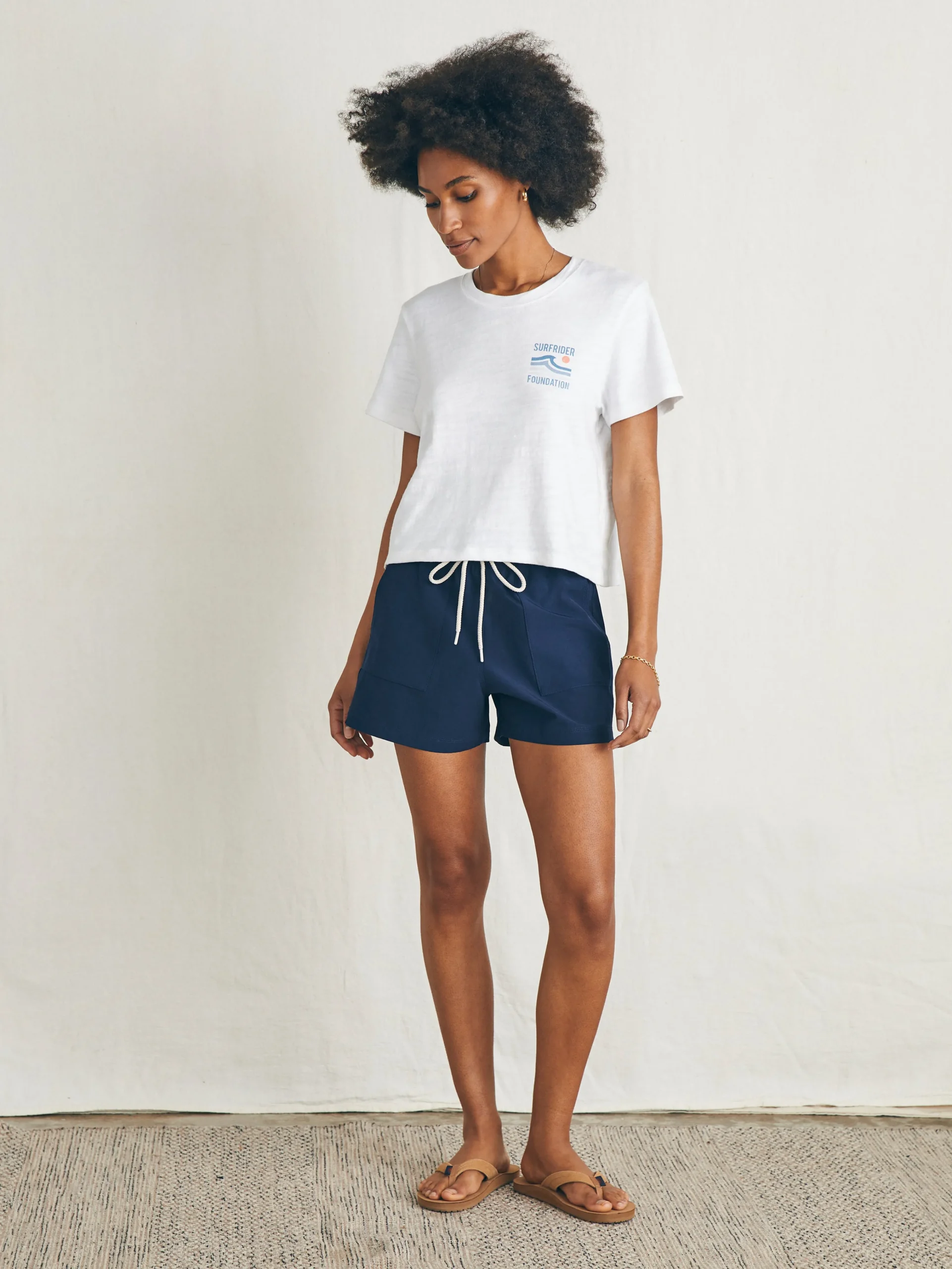Faherty Brand Surfrider Sunwashed Cropped Tee -^Women T-Shirts