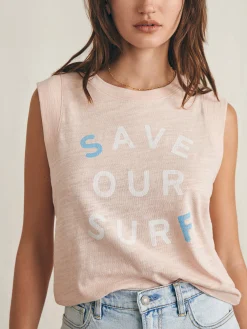 Faherty Brand Surfrider Sunwashed Slub Muscle Tank -^Women T-Shirts