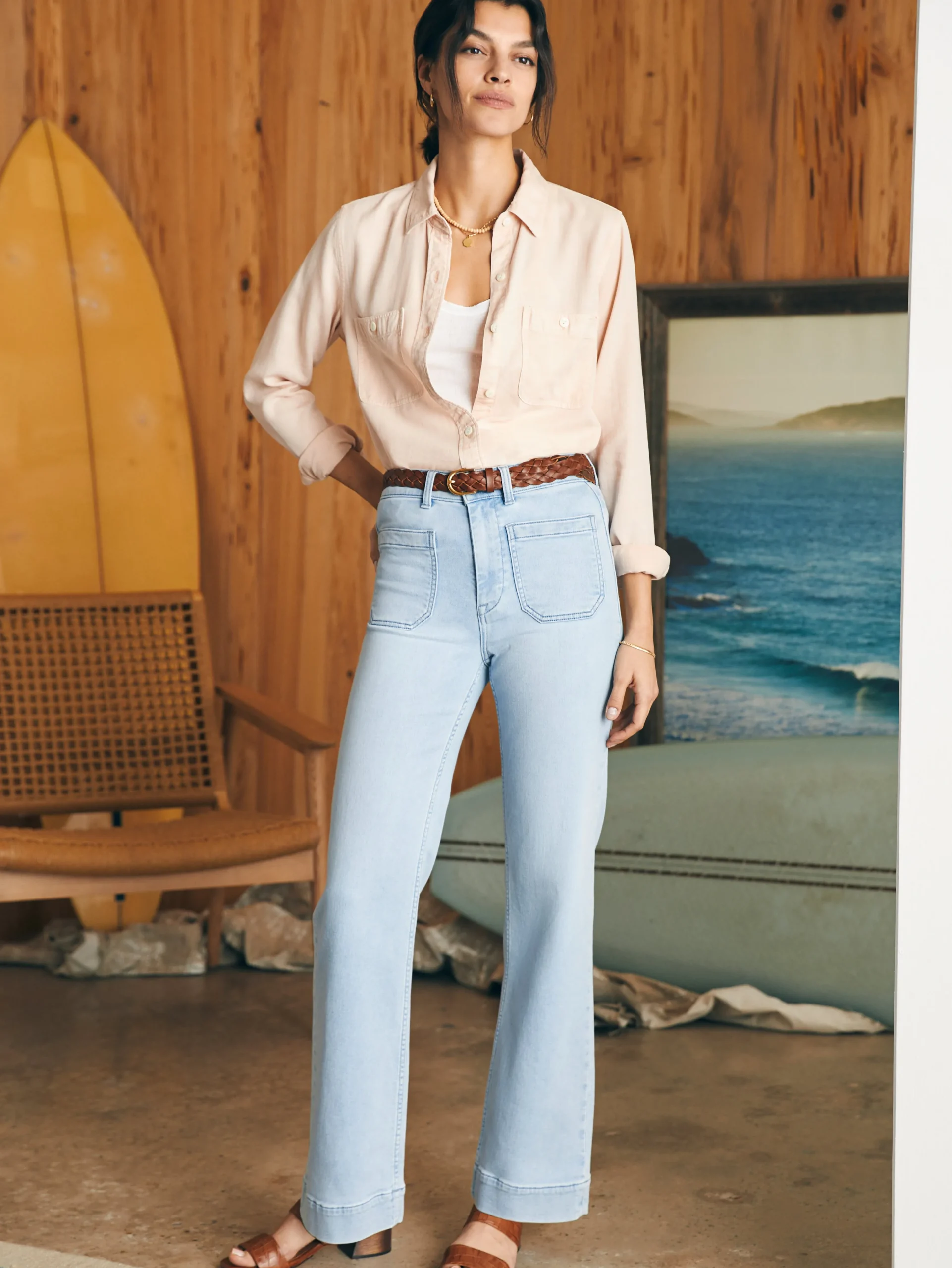 Faherty Brand Tried & True Chambray Shirt -^Women Shirts & Tops