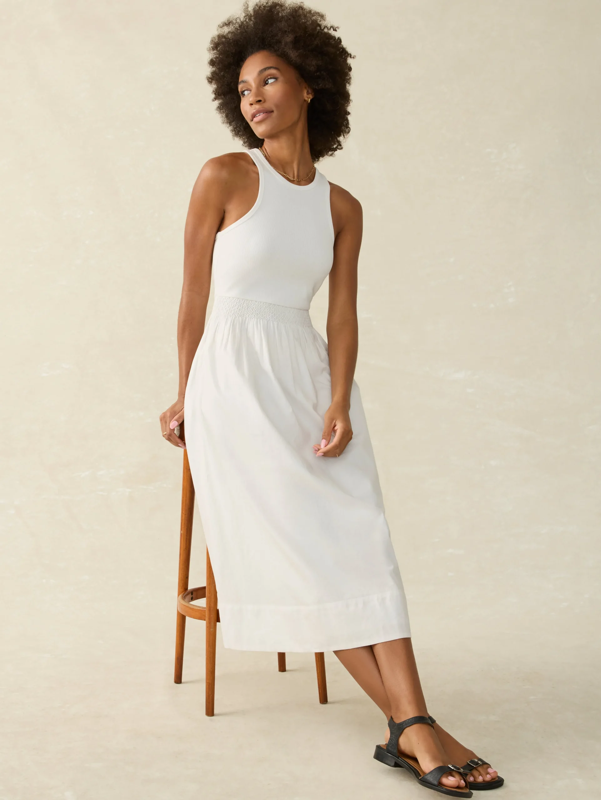Faherty Brand Tropical Cotton Ribbed Tank Dress -^Women Dresses